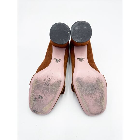 Prada Ornament-Embellished Suede Loafer Pump 37 w/ box and dustbag - Picture 11 of 11